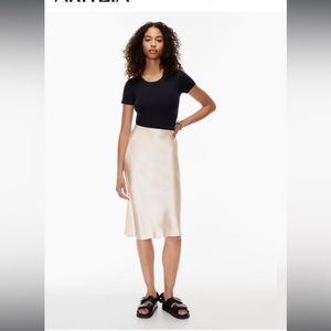 NWOT Aritzia Babaton Slip Midi Skirt in Denude Size 00